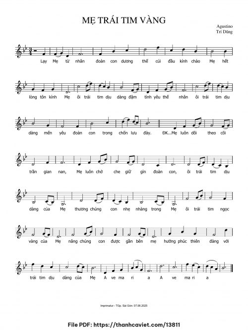 Mẹ trái tim vàng - Augustino Trí Dũng - trang 1