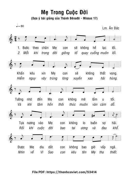 Mẹ trong cuộc đời - Lm. Ân Đức - trang 1