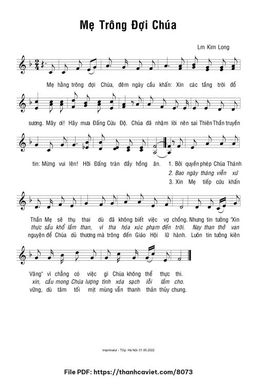 Mẹ trông đợi Chúa - Lm. Kim Long - trang 1