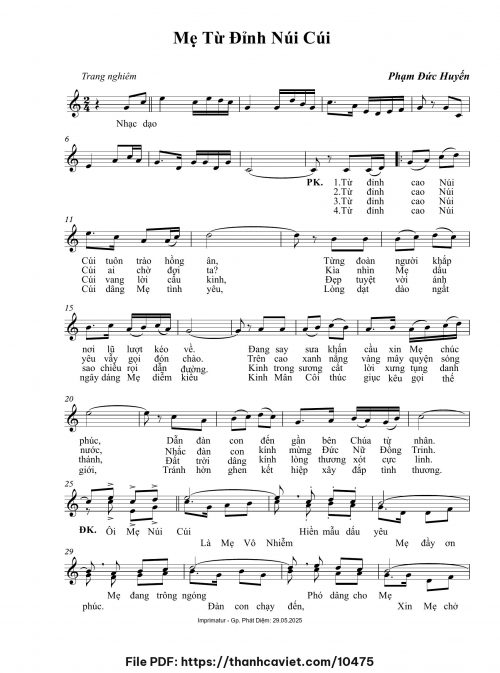 Mẹ từ đỉnh Núi Cúi - Phạm Đức Huyến - trang 1