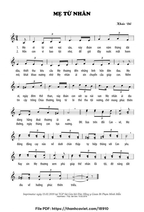 Mẹ từ nhân - Lm. Khắc Đỗ - trang 1