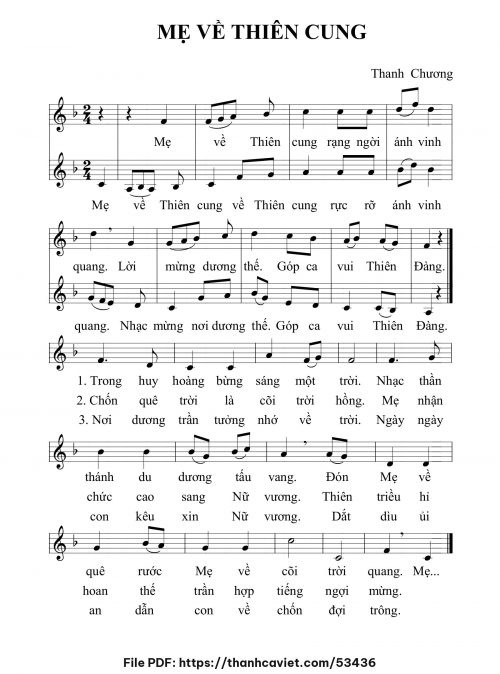 Mẹ về thiên cung - Thanh Chương - trang 1