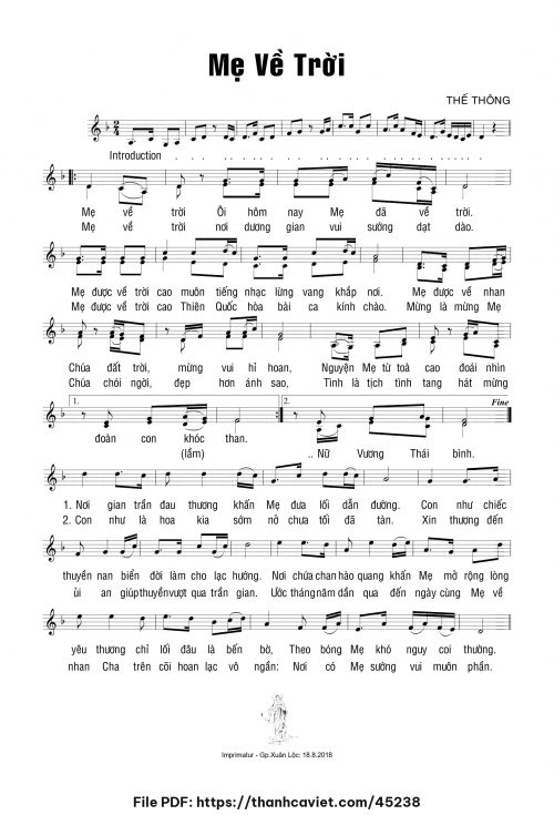 Mẹ về trời - Thế Thông - trang 1