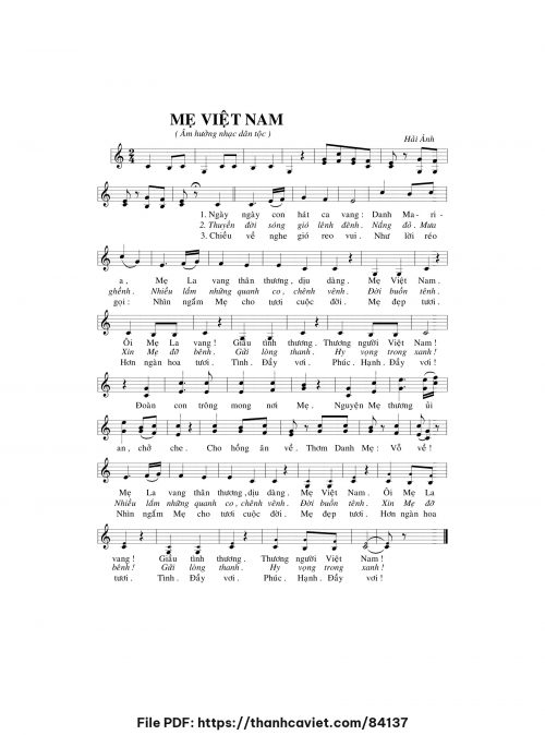 Mẹ Việt Nam - Hải Ánh - trang 1