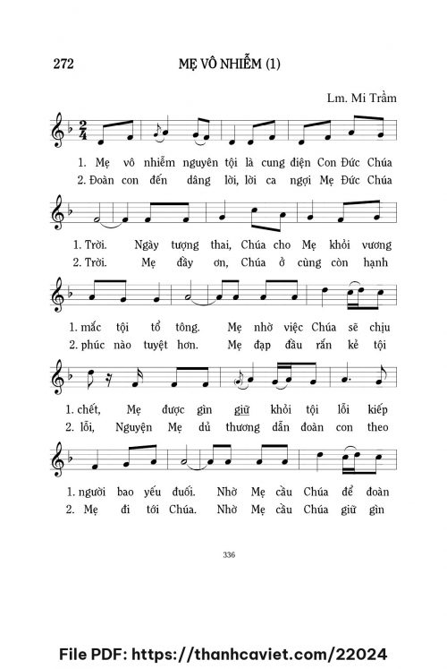 Mẹ vô nhiễm 1 - Lm. Mi Trầm - trang 1