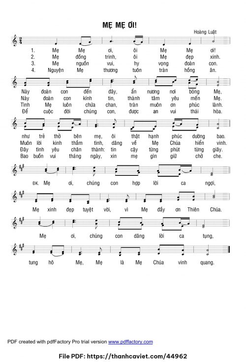 Mẹ Mẹ ơi - Lm. Hoàng Luật - trang 1