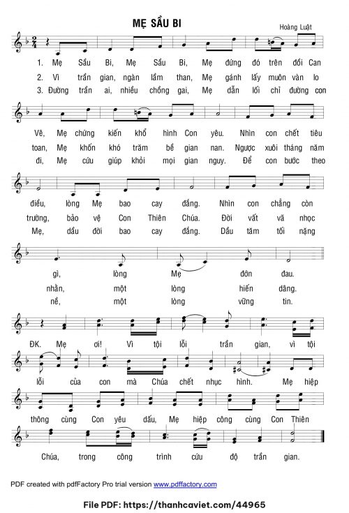 Mẹ Sầu Bi - Lm. Hoàng Luật - trang 1