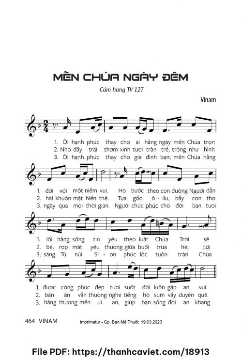 Mến Chúa ngày đêm - Vinam - trang 1