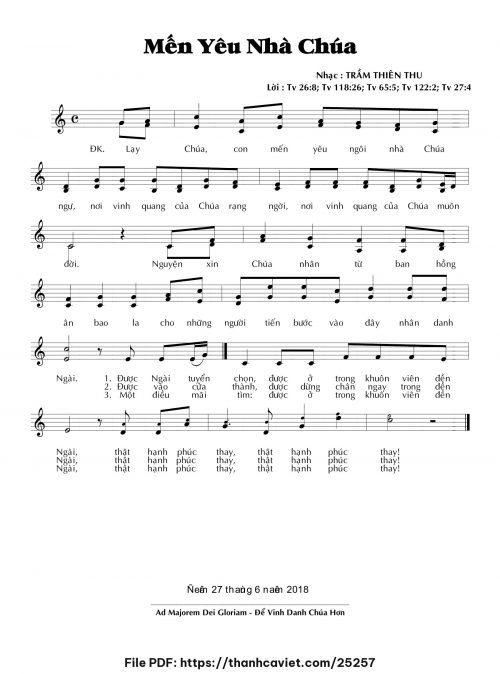 Mến yêu nhà Chúa - Trầm Thiên Thu - trang 1
