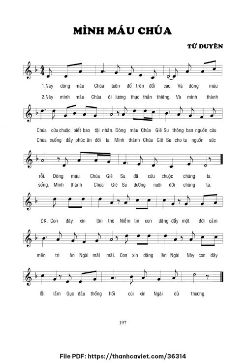 Mình Máu Chúa - Lm. Từ Duyên - trang 1