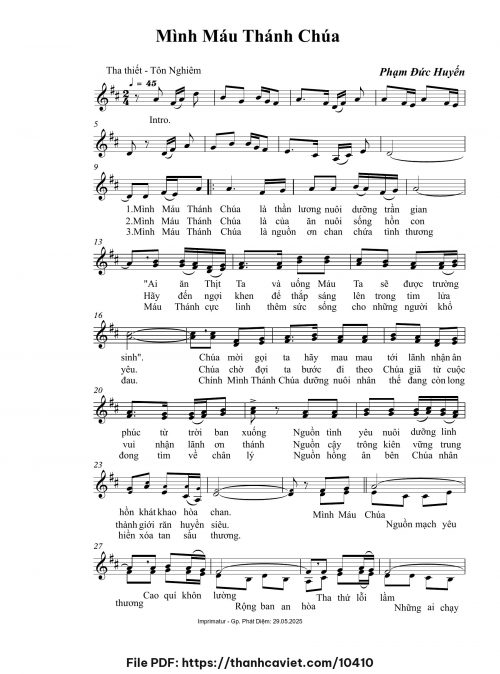 Mình Máu Thánh Chúa - Phạm Đức Huyến - trang 1