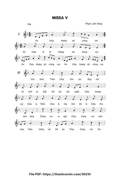 MISA V - Lm. Phạm Liên Hùng - trang 1
