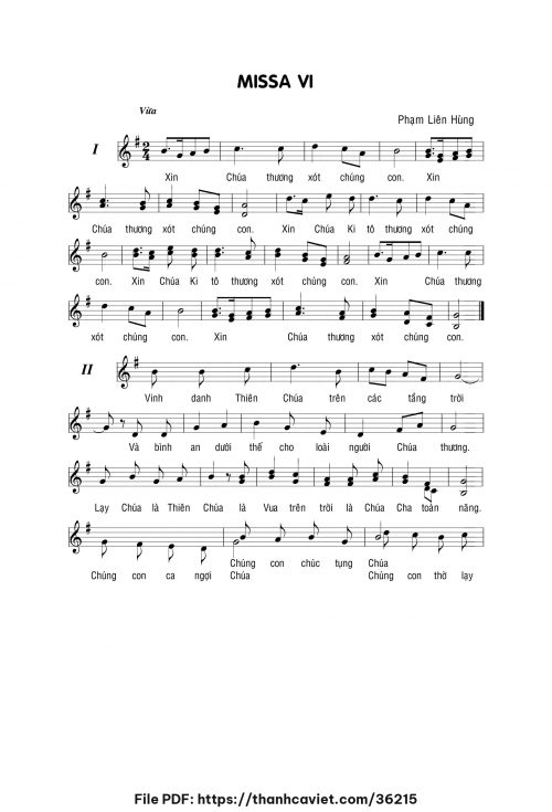 MISA VI - Lm. Phạm Liên Hùng - trang 1