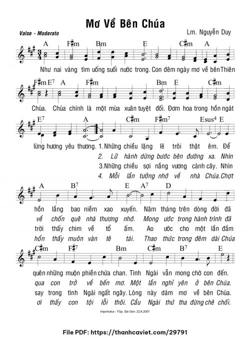 Mơ về bên Chúa - Lm. Nguyễn Duy - trang 1