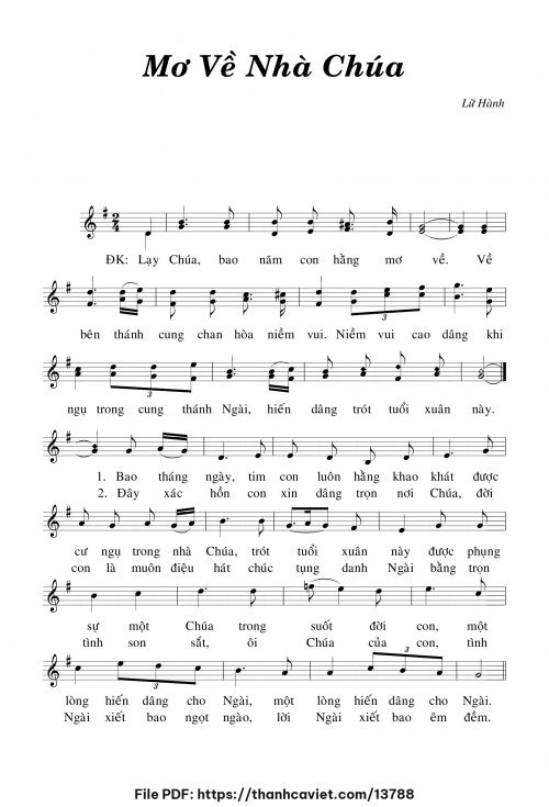 Mơ về nhà Chúa - Lữ Hành - trang 1