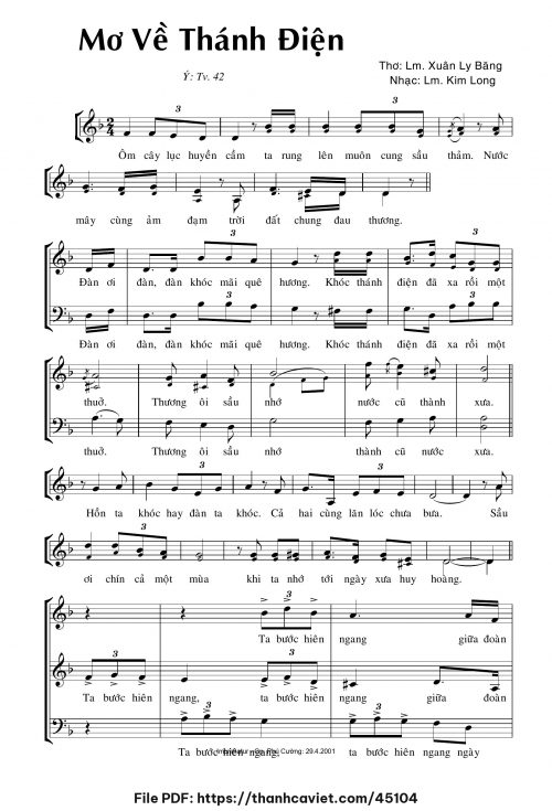 Mơ về Thánh điện - Lm. Kim Long - ĐÔ. Xuân Ly Băng - trang 1