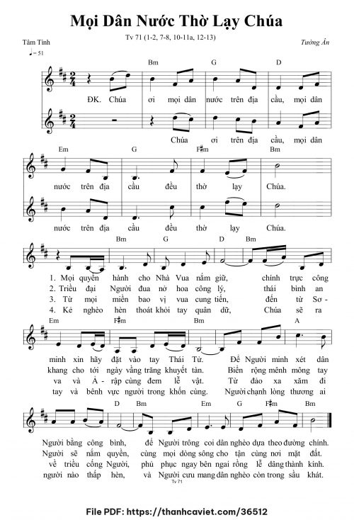 Mọi dân nước thờ lạy Chúa - Tường Ân - trang 1