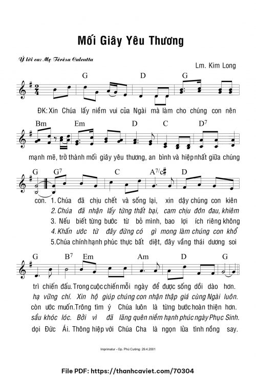 Mối giây yêu thương - Lm. Kim Long - trang 1