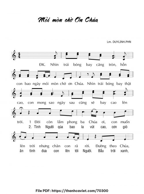 Mỏi mòn chờ ơn Chúa - Lm. DUYLINH.PHN - trang 1