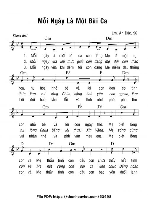 Mỗi ngày là một bài ca - Lm. Ân Đức - trang 1