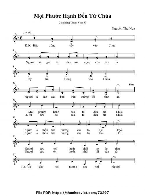 Mọi phước hạnh đến từ Chúa - Nguyễn Thu Nga - trang 1