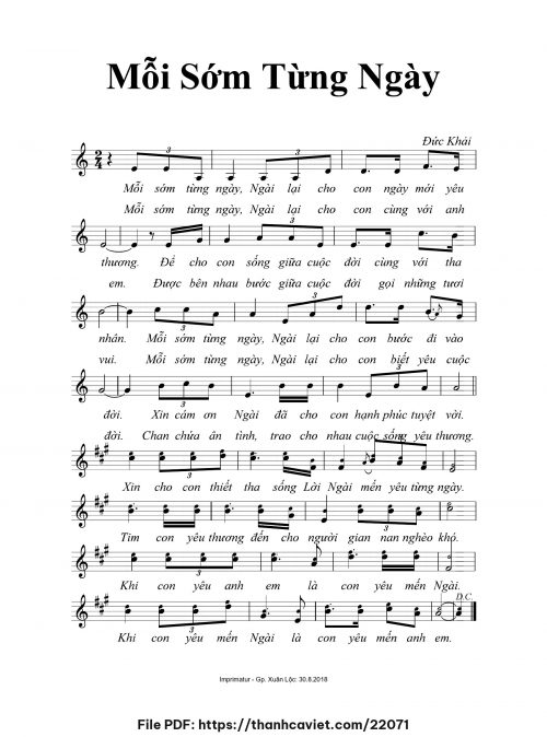 Mỗi sớm từng ngày - Đức Khải - trang 1