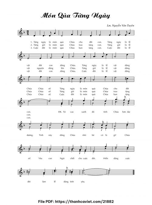 Món quà từng ngày - Lm. Nguyễn Văn Tuyên - trang 1