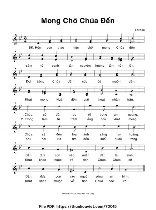 Mong chờ Chúa đến - Sr. Têrêsa - trang 1