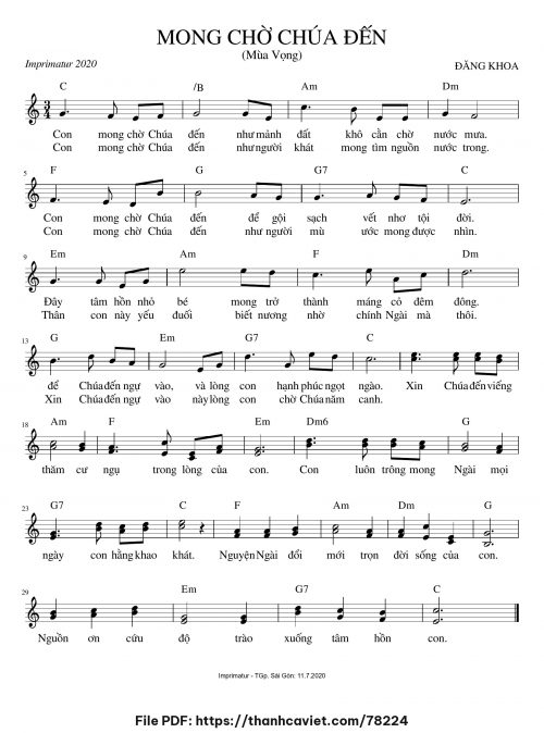 Mong chờ Chúa đến - Đăng Khoa - trang 1