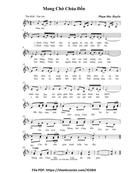 Mong chờ Chúa đến - Phạm Đức Huyến - trang 1