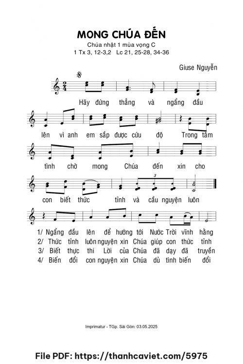 Mong Chúa đến - Giuse Nguyễn - trang 1