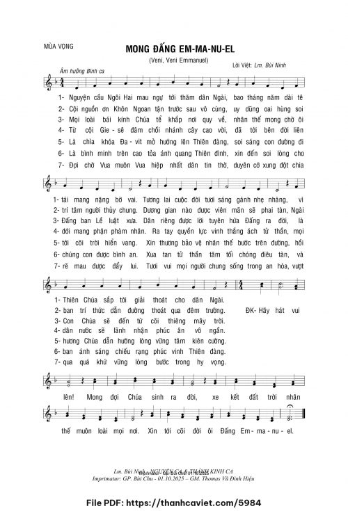 Mong Đấng Emmanuel - Lm. Bùi Ninh - trang 1