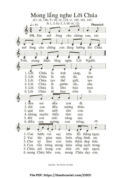 Mong lắng nghe Lời Chúa - Phanxicô - trang 1
