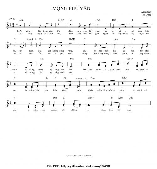 Mộng phù vân - Augustino Trí Dũng - trang 1