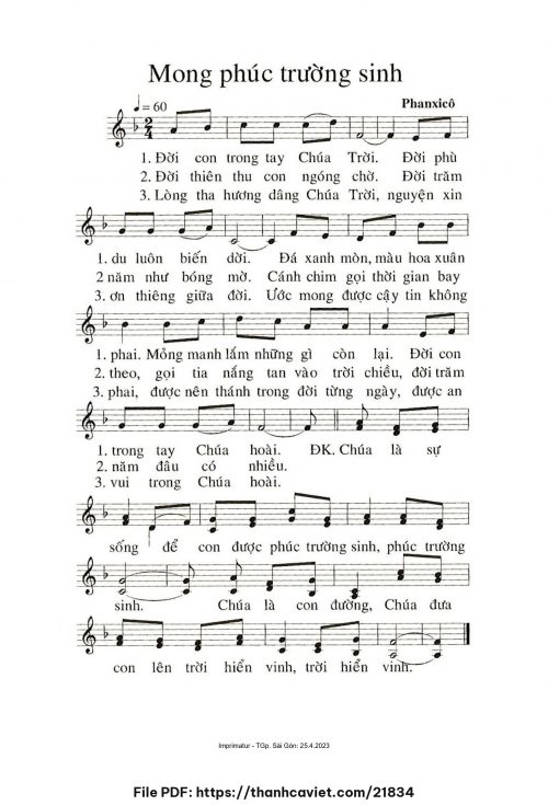 Mong phúc trường sinh - Phanxicô - trang 1