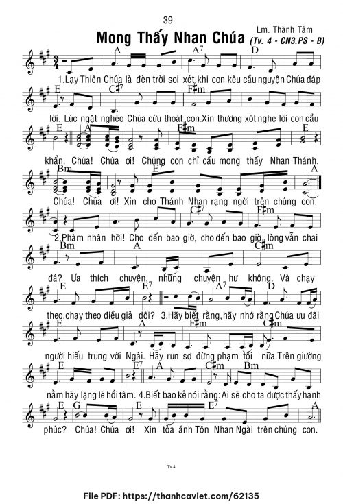 Mong thấy nhan Chúa - Lm. Thành Tâm - trang 1