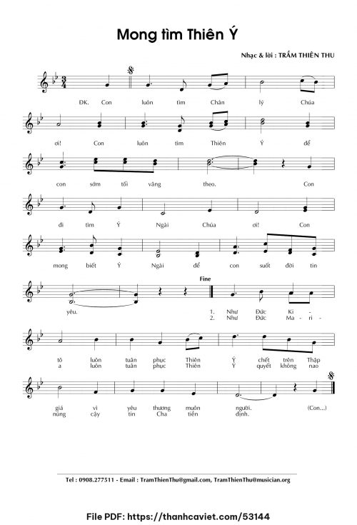 Mong tìm Thiên ý - Trầm Thiên Thu - trang 1