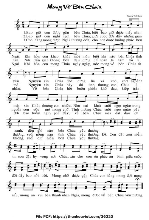 Mong về bên Chúa - Trương Thế Bạch - trang 1