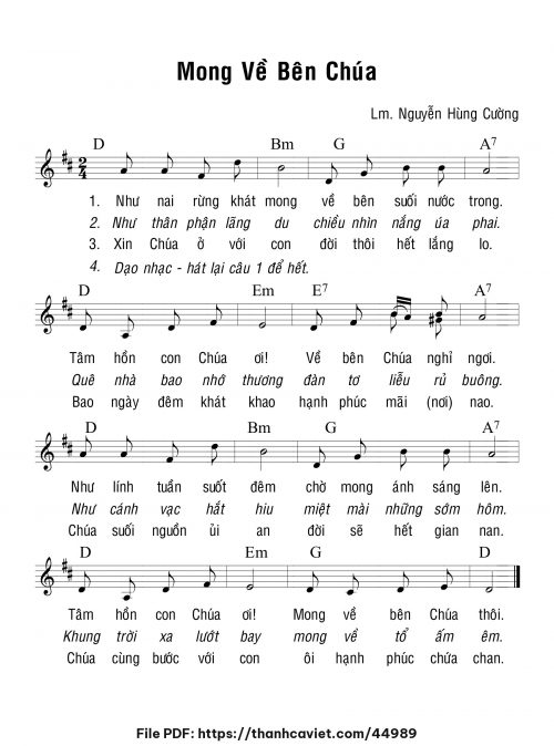 Mong về bên Chúa - Lm. Nguyễn Hùng Cường - trang 1