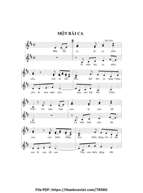 Một bài ca - Hải Ánh - trang 1