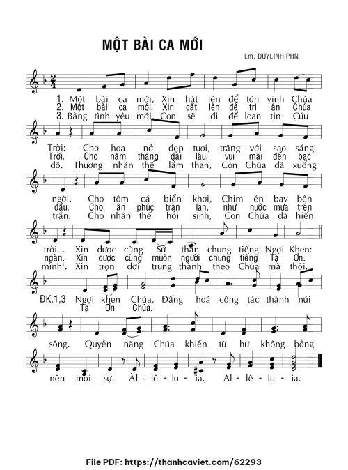 Một bài ca mới - Lm. DUYLINH.PHN - trang 1