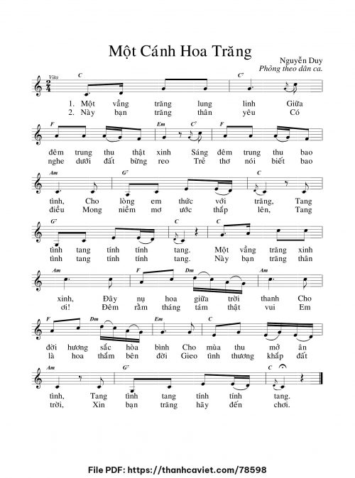 Một cánh hoa trăng - Lm. Nguyễn Duy - trang 1