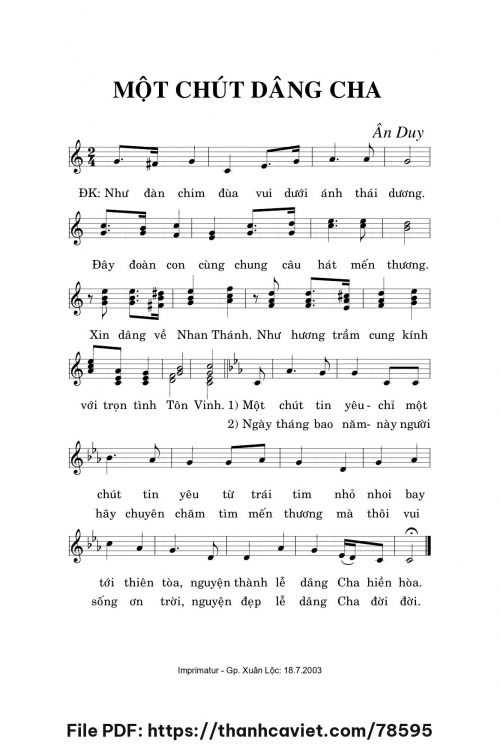 Một chút dâng Cha - Ân Duy - trang 1