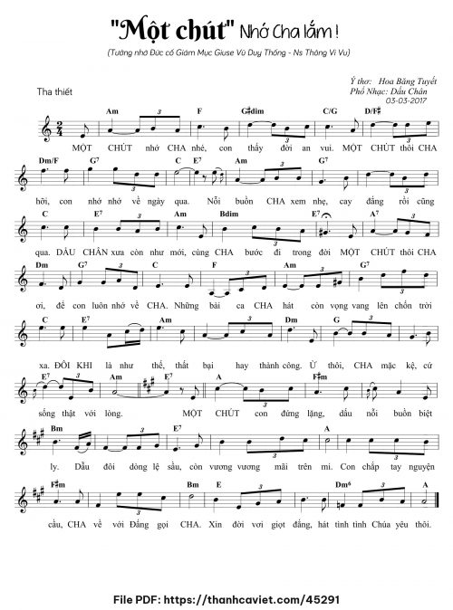 Một chút – Nhớ cha lắm - Dấu Chân - trang 1