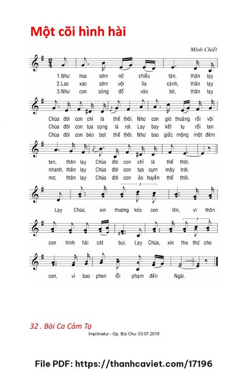 Một cõi hình hài - Lm. Minh Chiết - trang 1