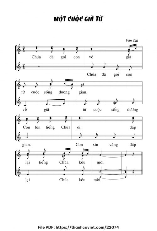 Một cuộc giã từ - Lm. Văn Chi - trang 1