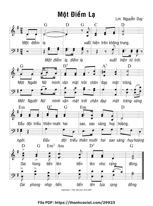 Một điềm lạ - Lm. Nguyễn Duy - trang 1