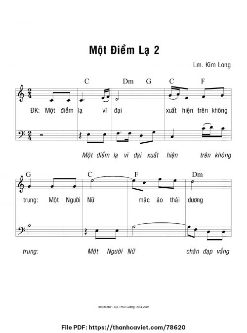 Một điềm lạ 2 - Lm. Kim Long - trang 1