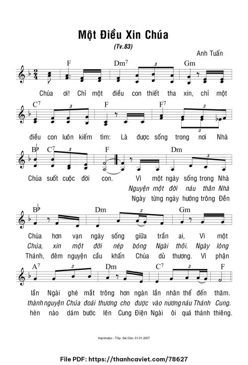 Một điều xin Chúa - Anh Tuấn - trang 1