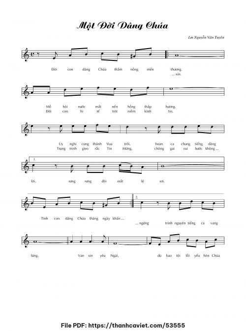 Một đời dâng Chúa - Lm. Nguyễn Văn Tuyên - trang 1